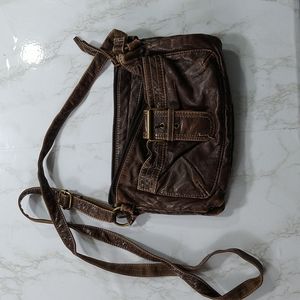Small brown leather bag
